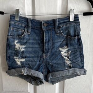 Hollister Blue Distressed Jean Shorts